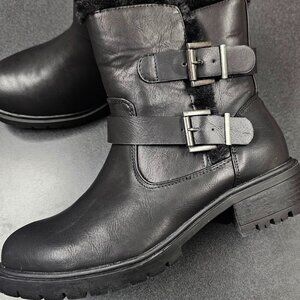 TORRID Leather Moto Boots with Faux fur (NWOT)